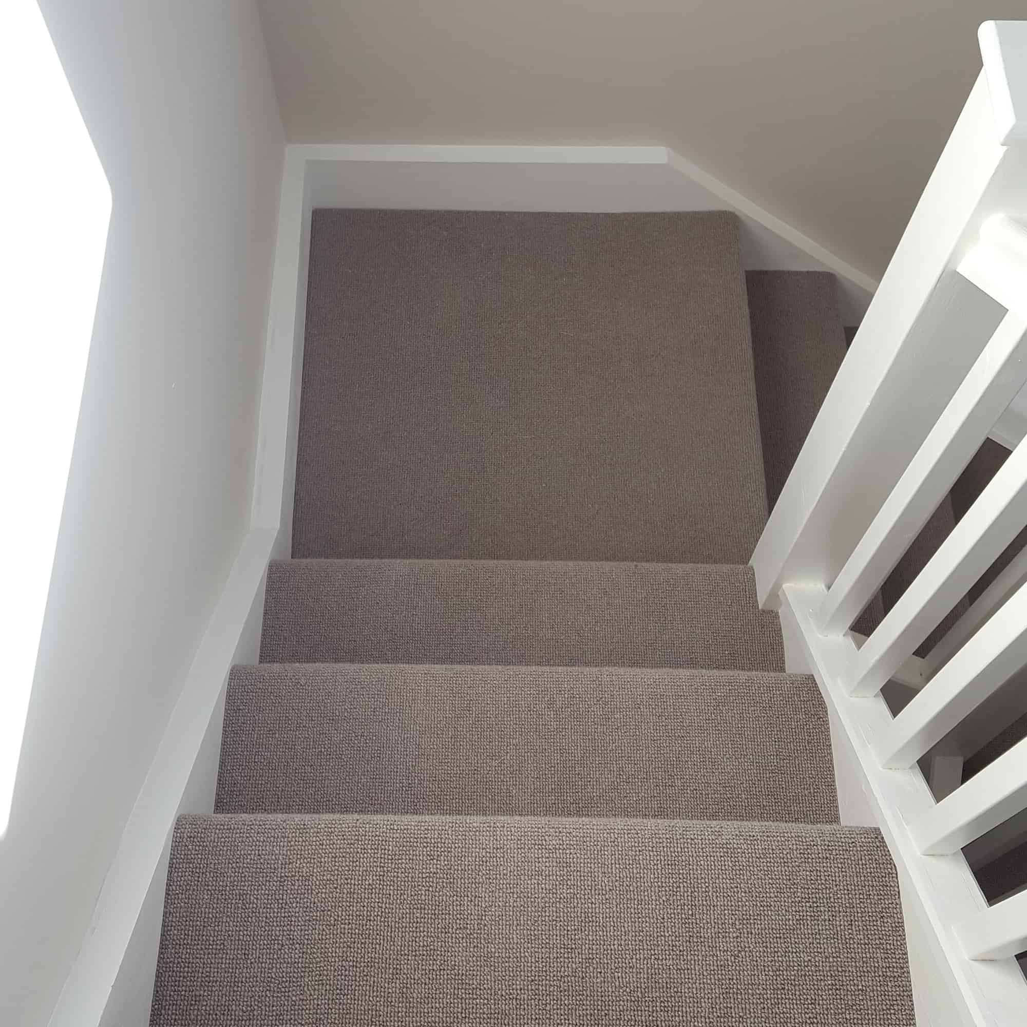 Light grey stair carpet