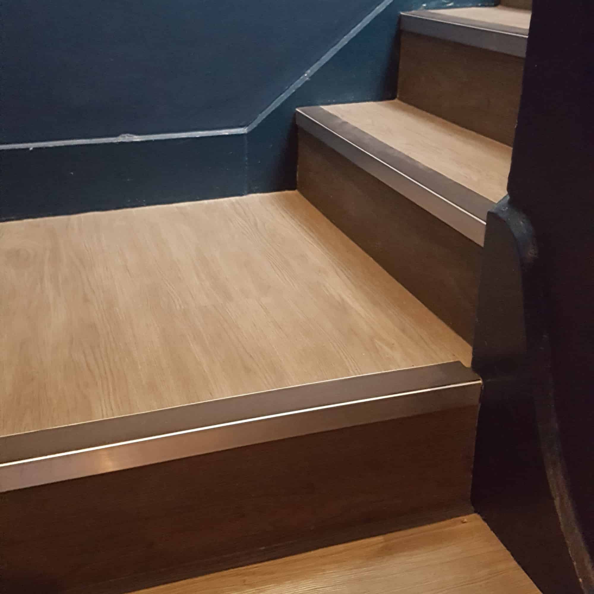 Vinyl installed on stairs